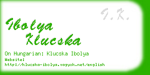 ibolya klucska business card